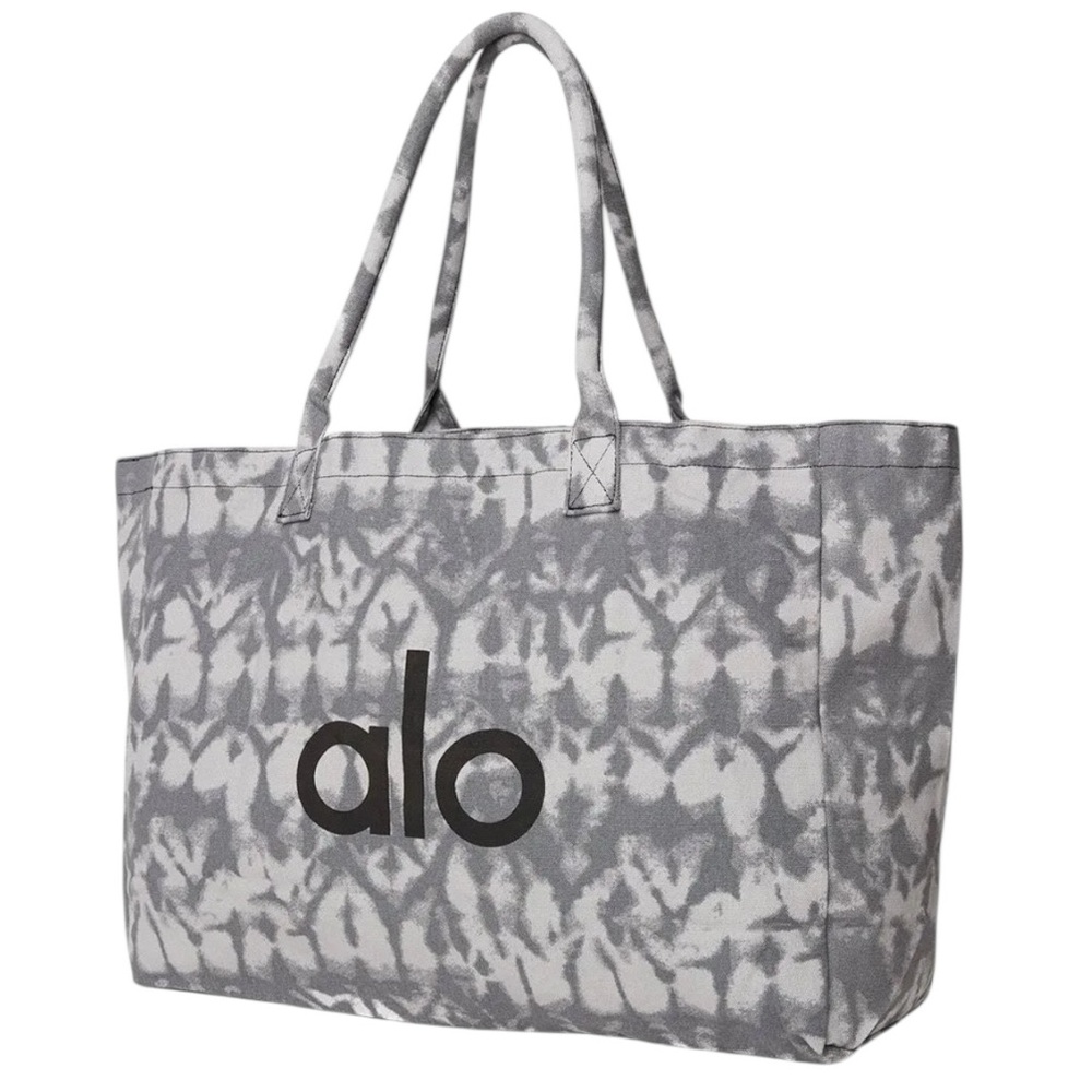 ALO YOGA ICONIC GREY TIE DYE CANVAS OVERSIZED SHOPPER TOTE **NWT** - Picture 16 of 16